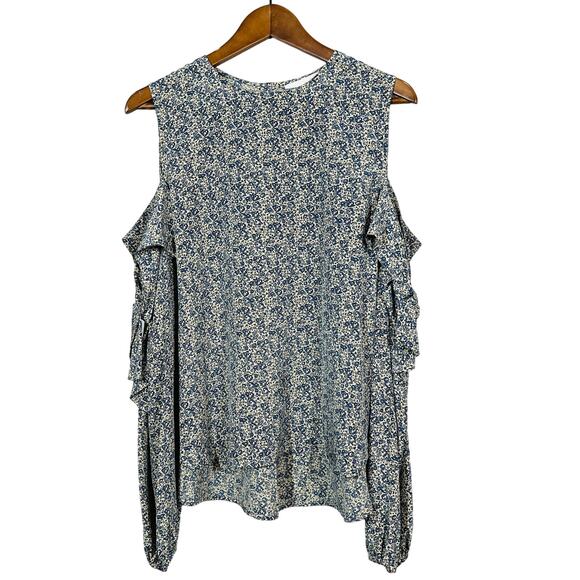 Robert Rodriguez Silk Tunic Top Blouse Micro Floral Print Long Sleeve - 8 - Picture 2 of 6